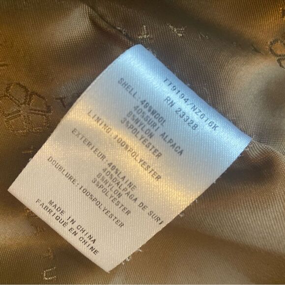 Trina Turk Nancy Double Breasted Peacoat Alpaca Wool Brown Oversized Coat - Picture 9 of 10